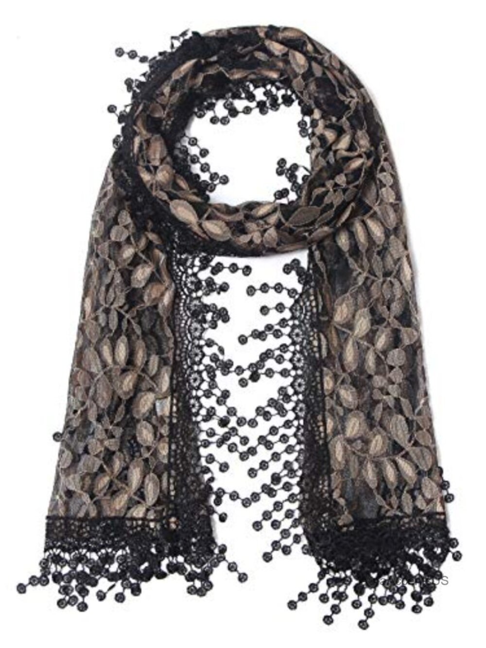 Women's Lightweight Lace Fringe Scarf Shawl Wrap for Bridal Party
